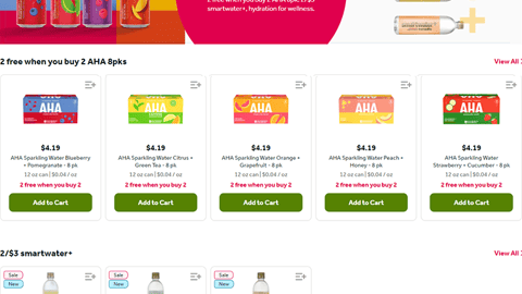 Stop & Shop Aha, Smartwater E-Com Shop